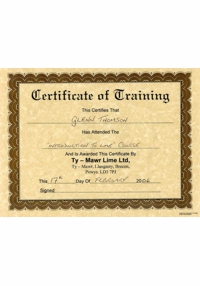 Certificate of Training, Intro to Lime