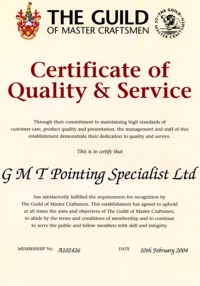 Certificate of Quality and Service