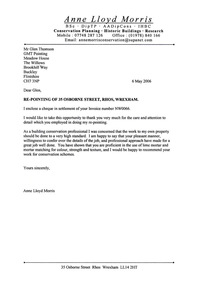 Reference Letter Uk Example